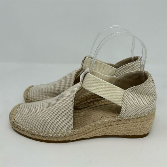 Tory Burch Women's White Cream Espadrille Wedge Sandals Size 9 Summer Casual - Picture 6 of 12